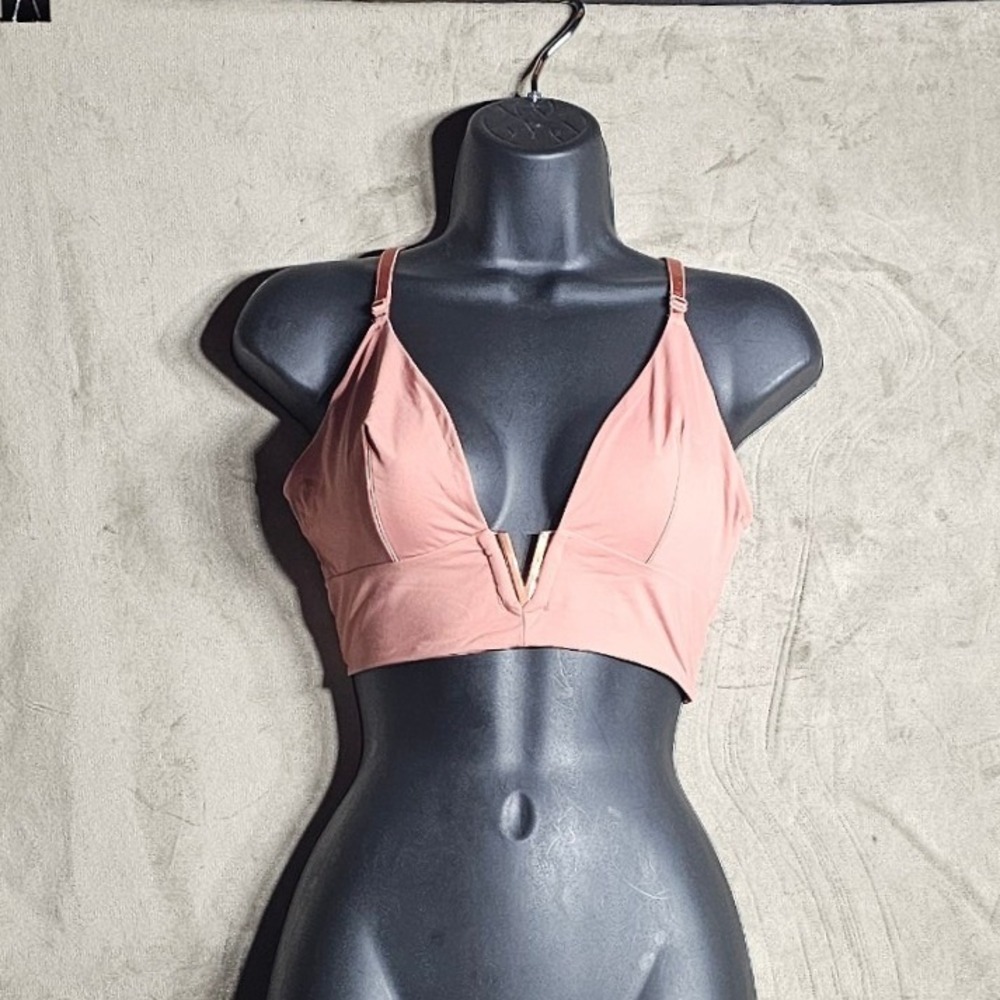 Victorias Secret Very Sexy V-Wire Bralette Rose Pink Gold Hardware XL NEW